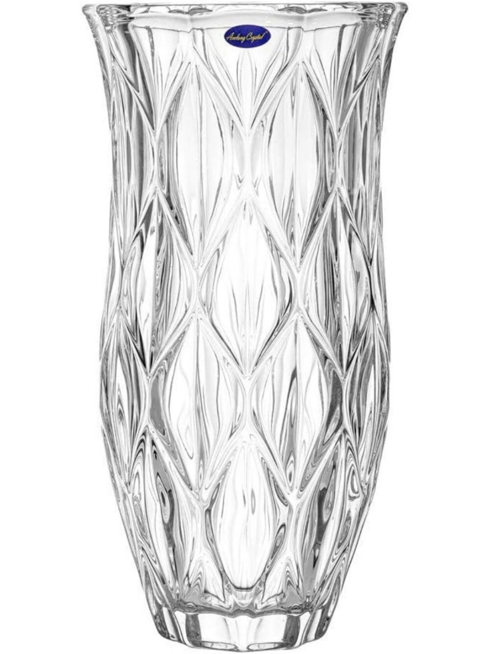 Large 12-Inch Clear Floral Vase - Elegant Crystal Design for Home Decor